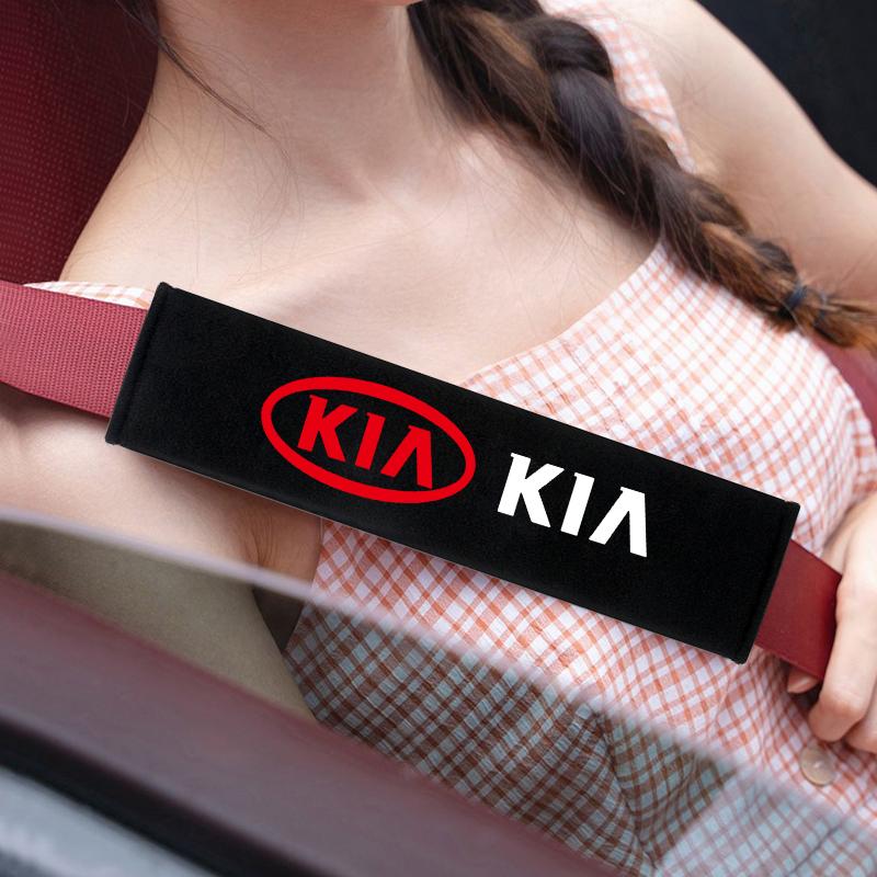 2pcs Auto Cotton Seat Belt Cover Case For Kia Rio Ceed Sportage Cerato Soul Sorento K2 K5 Picanto Optima Accessories