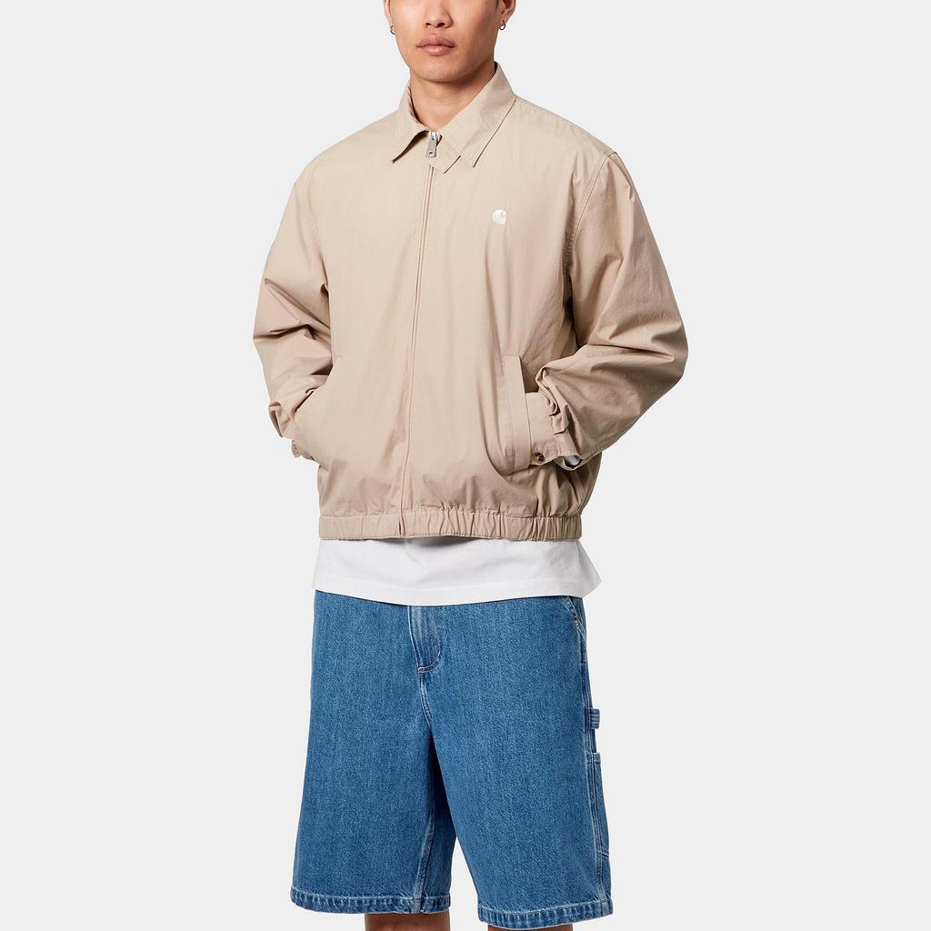 Carhartt WIP SS25 Hrudník C Vyšívané logo Volný lem Ležérní bunda Pánská bunda Béžová I034516-0QS-XX