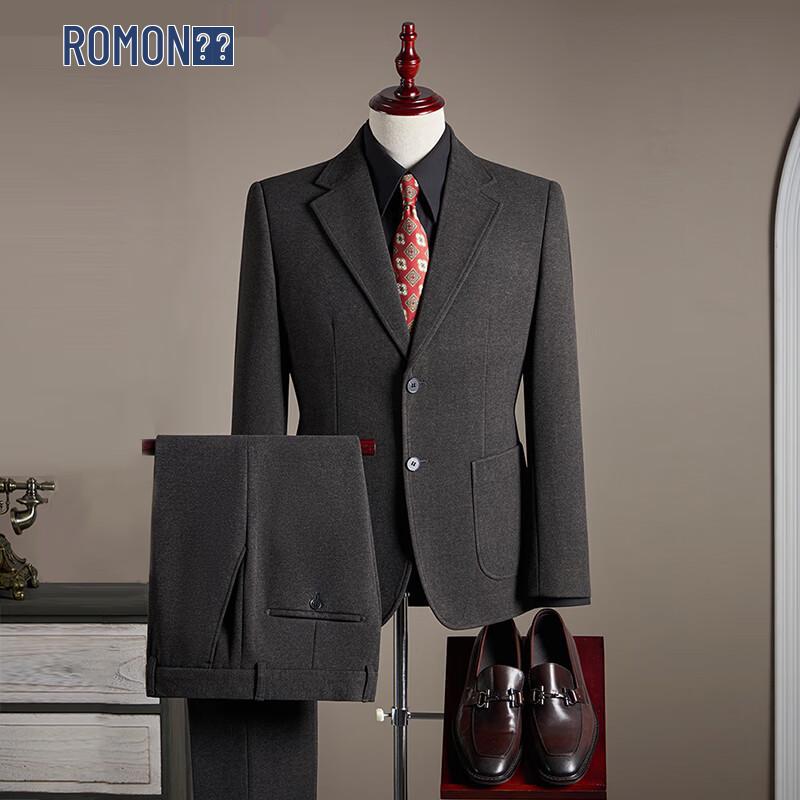 ROMON Men s Plus Size Thickened Business Casual Suit Set 3XL