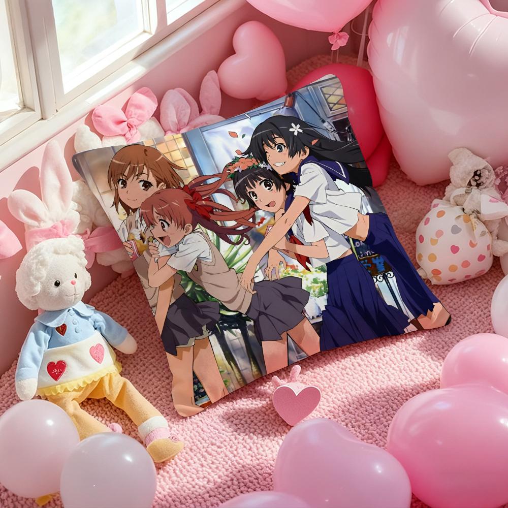 A Certain Scientific Railgun Cushion Cover Pattern Printed Pillowcase for Living Room Sofa Cushion Cover & Bedroom Decor