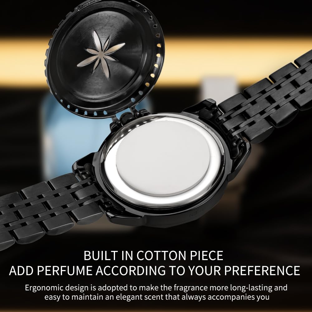 OLEVS Quartz Fragrance Stainless Date Brand Black Men's Watch, Steel, Waterproof, Display, Calendar, Luminous, Popular, Stylish, Name,