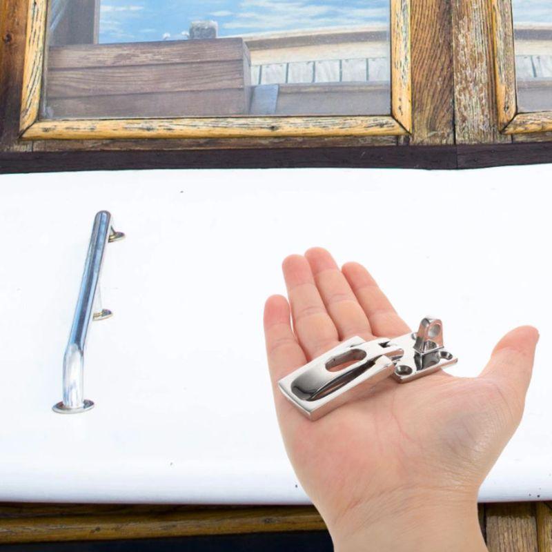 Lockable Door Lock Catch Silver Finish Anti-Rattle Design Anti-Rattle Fastener Marine Grade Marine Hardware Marine Application