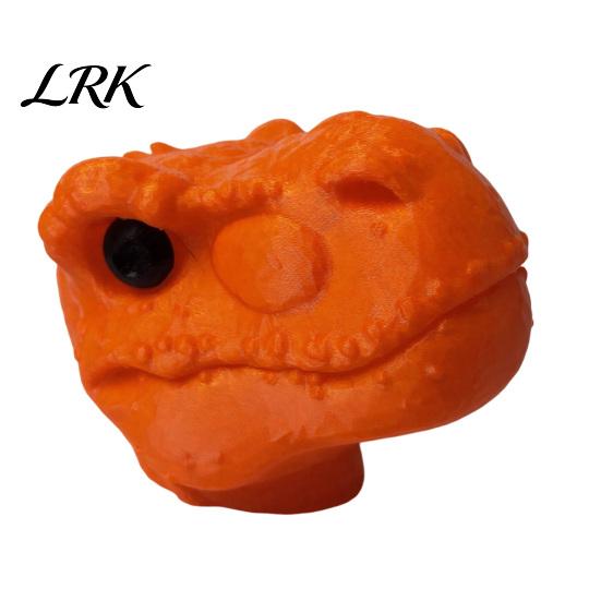 Уличная кормушка для животных Голова динозавра Кормушка для белок, Забавная, Вмещает арахис, кукурузу, орехи, Подвесная для сада, двора, Бурундука, Причудливая оранжевый