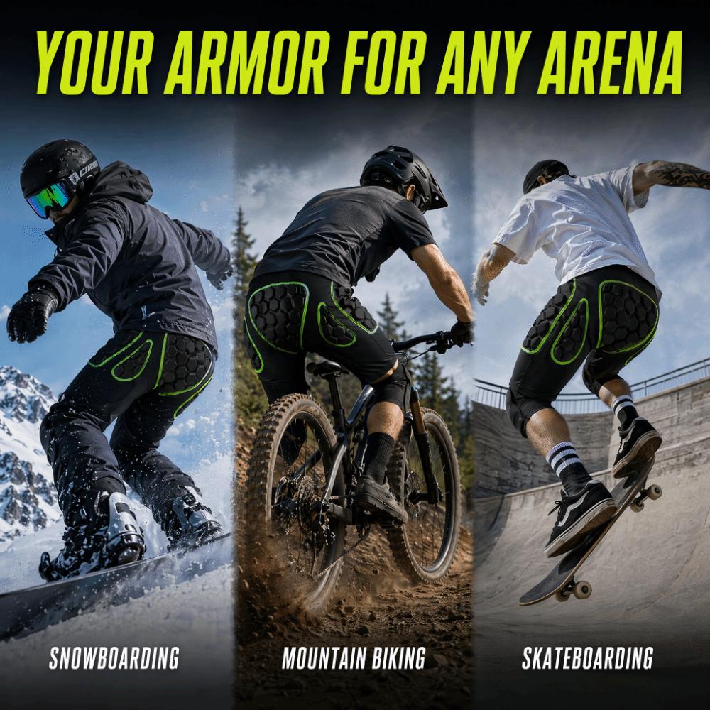 Honeycomb Padding Padded Protective Shorts Elastic Waistband Crash Pants  Skateboarding
