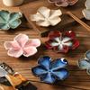 Vintage Ceramic Flower Shaped Craft Dish Multi-Color Dipping Sauce Small Bowl Creative Kitchen Gift