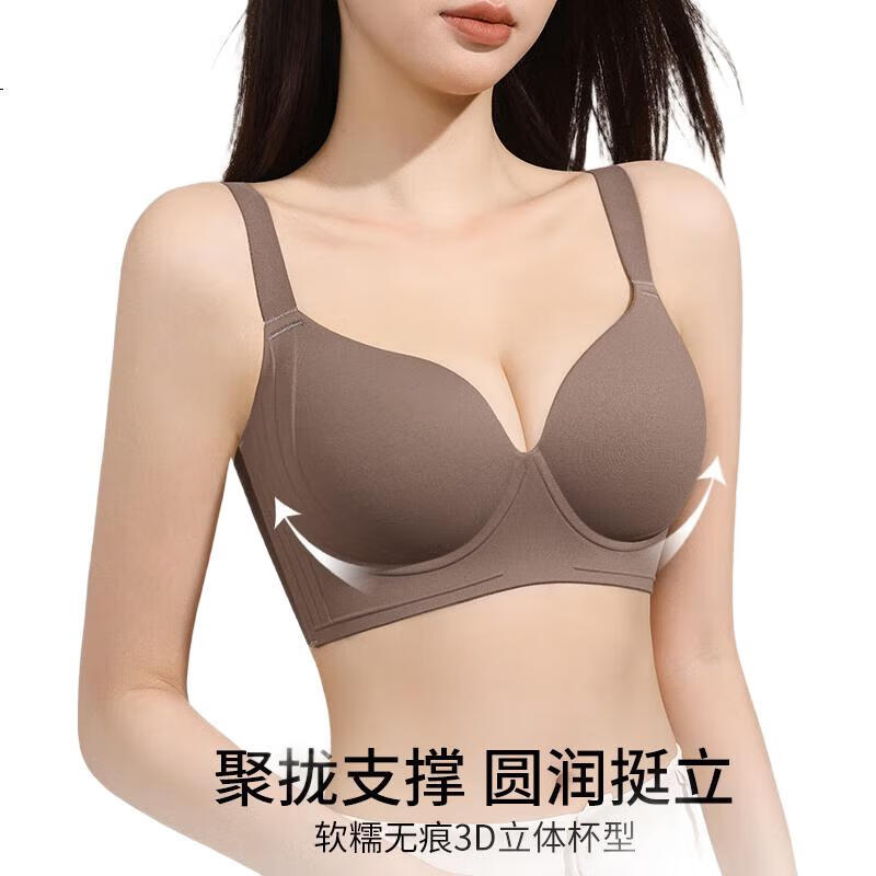 GRACEWELL One-Piece Seamless Large Breast Lift Bra for Women, Anti-Sagging Jelly Gel Side Support Push-Up Bra