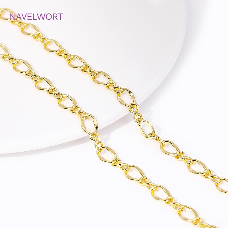5.8mm*8.2mm 18K Gold Plated Oval Chains For Jewelry Making, High Quality Brass Jewelry Chains DIY Necklace Accessories Wholesale