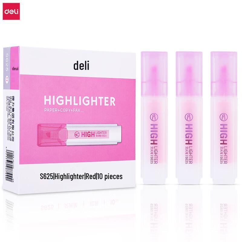 Deli S625 Flat Barrel Fluorescent Highlighter Pens