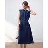 Women's Summer Casual Half-Placket Drawstring Mid-Length Dress