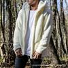 Men's Autumn and Winter Casual Solid Color Hooded Jacket European and American Plush Coat To Keep Warm