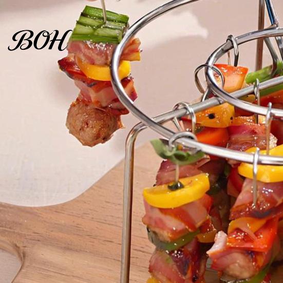 Edelstahl Grillrost Heißluftfritteuse Spießrost, Vertikaler Kebab Fleisch- und Gemüsegrillständer, Mehrzweck-Spießehalter für Gemüse