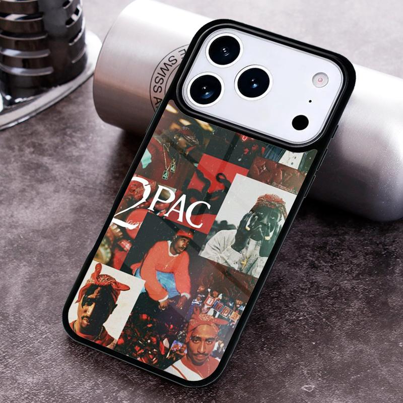 Rapper 2pac Singer Tupac Phone Case for iPhone 17 16 15 Pro Max Air 14 13 12 11 Plus Shockproof Capa Cover