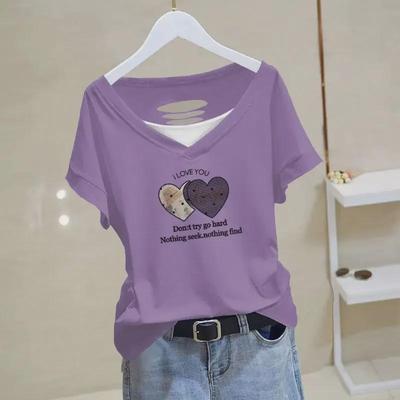 Women's 2024 Summer Pure Cotton Loose-Fit Short-Sleeve Korean T-Shirt