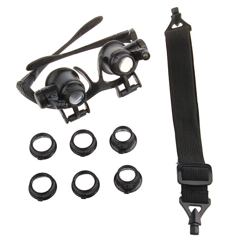 10/15/20/25X Förstoringsglas Förstorande Ögon Glas Lupa Smycken Klocka Reparation Med LED-ljus