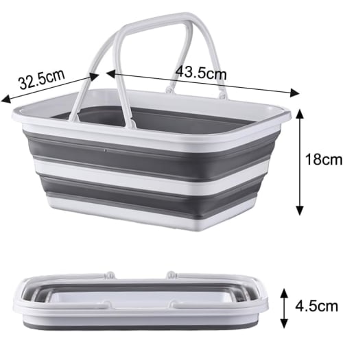 [.co.jp Exclusive] RULAYMAN Foldable Bucket/Laundry Basket/Washing Tub, 15L, Space-Saving Design with Handle, Lightweight Material, Eco-Friendly, Mult