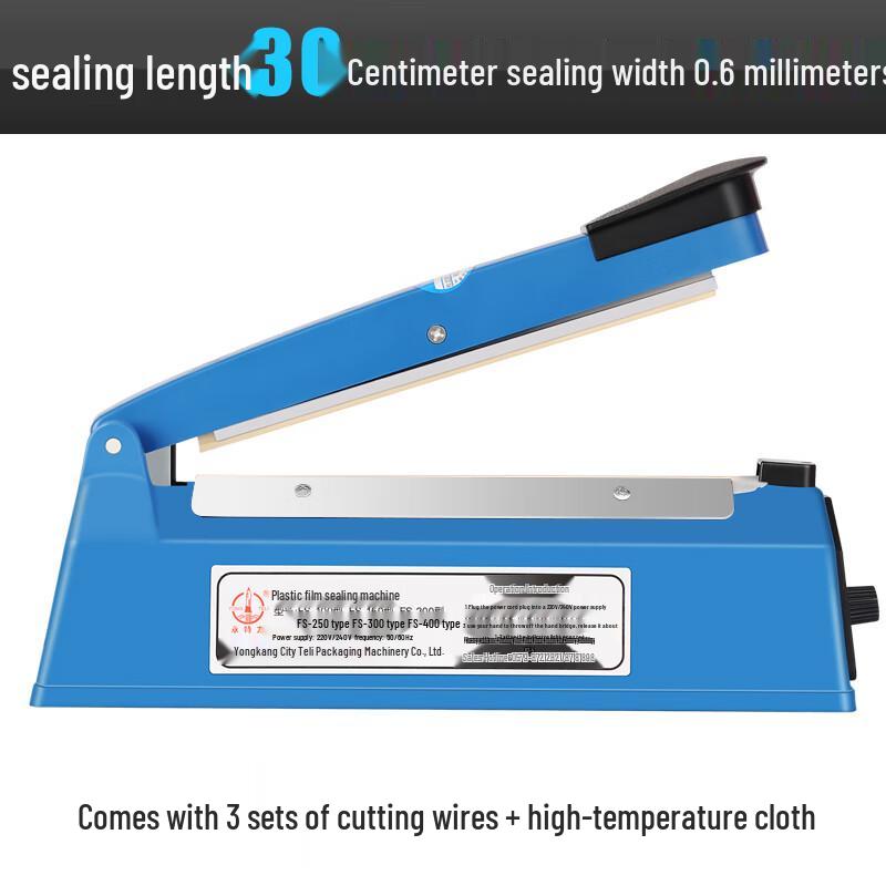 

Hand-Pressure Impulse Sealer with Cutter