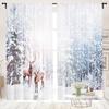 2 Pieces, Reindeer Curtains In Winter Forest Snow -30% Blackout - Suitable for Living Room, Bedroom, Kitchen, Home Decoration