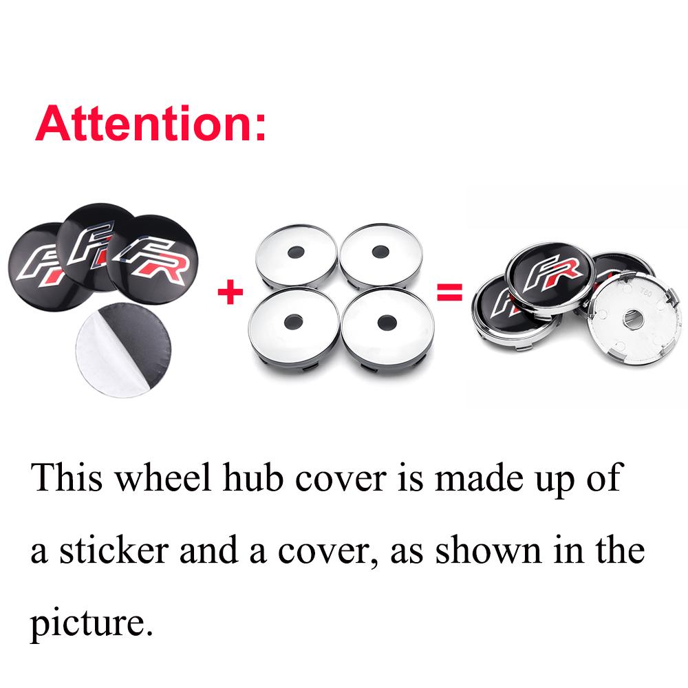 vhzh5 4Pcs Car Wheel Center Hub Cap Badge Tire Rim Covers Sticker For Seat FR Leon Ateca Arosa Exeo Ibiza Cupra MK1 Toledo Accessories