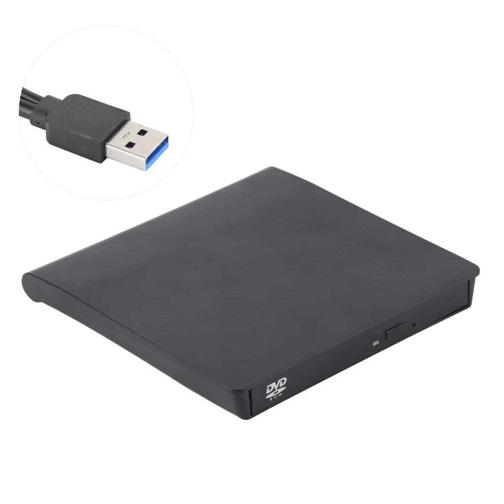 External CD External Optical Mobile Dual Port DVD Drive for Laptop Portable CD DVD RW Player Drive, Drive, USB3.0 Computers, (Read Only)