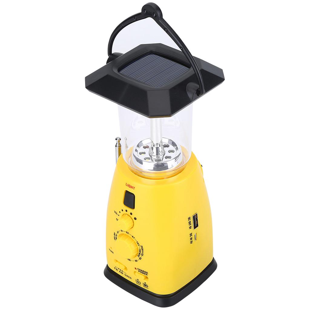 Hand Crank Solar Power LED Camping Emergency Flashlight Torch Lamp Phone Charger