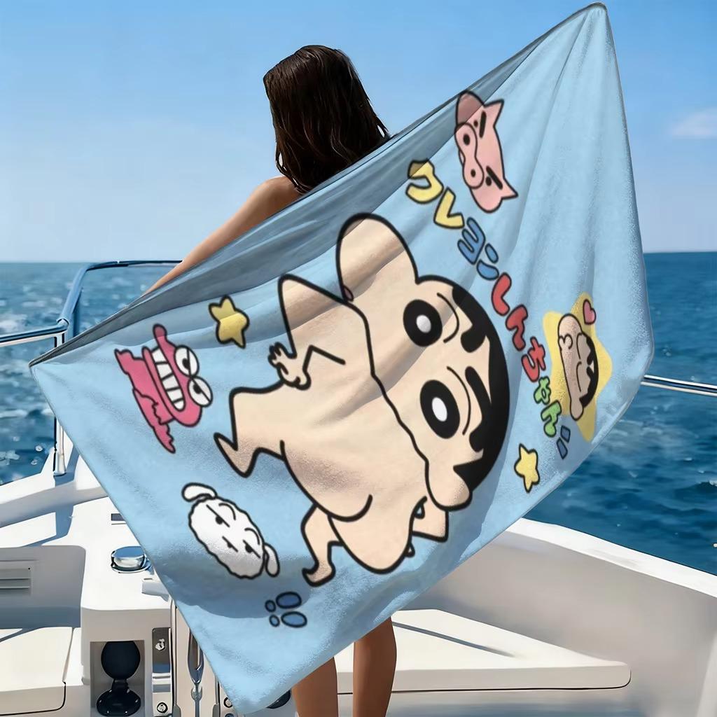 Shin-chan Japanese Animation Beach Towel Quick-drying Suitable for Yoga Gym Pool Beach Summer Funny Gift for Friends And Family