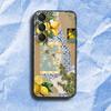 European Amalfi Coast Lemon Phone Case For Samsung S 25,24,23,22,30,21,10,9,Ultra,Plus,Lite,FE,4,5G Black Soft Case