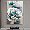 Abstract Flower Leaves Oil Painting Printed On Canvas White Flower Posters Floral Prints for Living Room Porch Wall Decoration