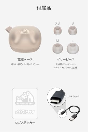 JVC Kenwood Victor HA-A22T-W Wireless Earphones Bluetooth 5.4 Noise Cancelling Microphone 26 Hours Water-Resistant Sea Design White