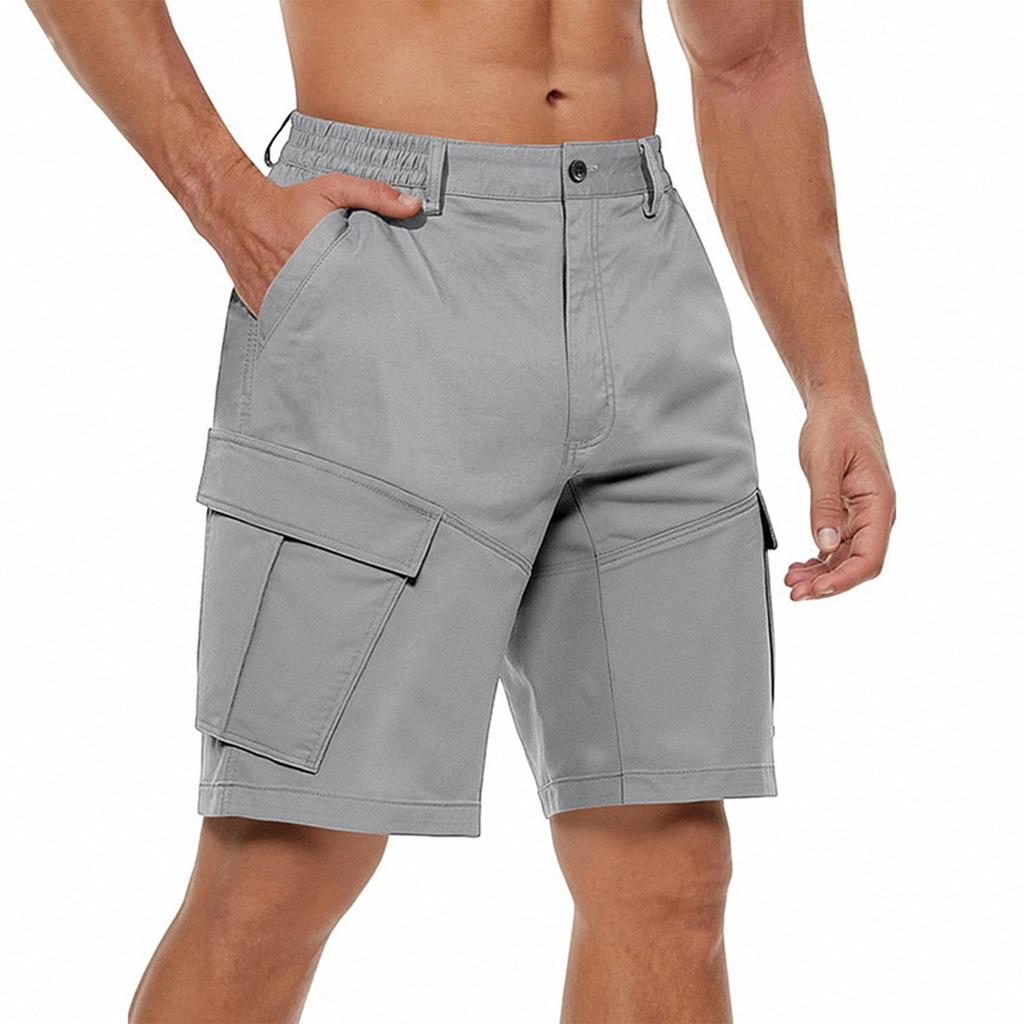 Men's Loose Casual Loose-fit Waist Workwear Multi-pocket Shorts