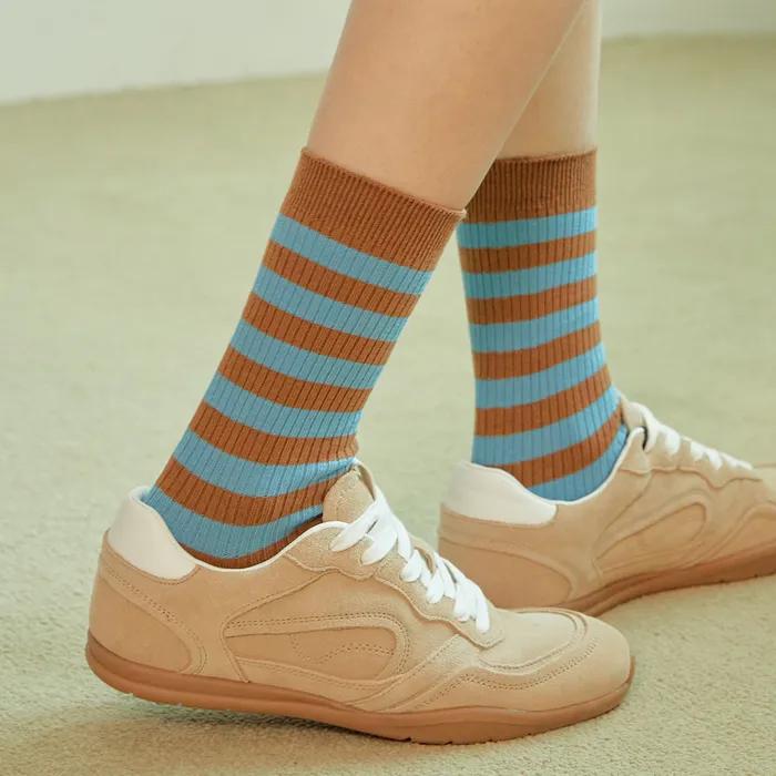 STW241 Stripe Rib Socks