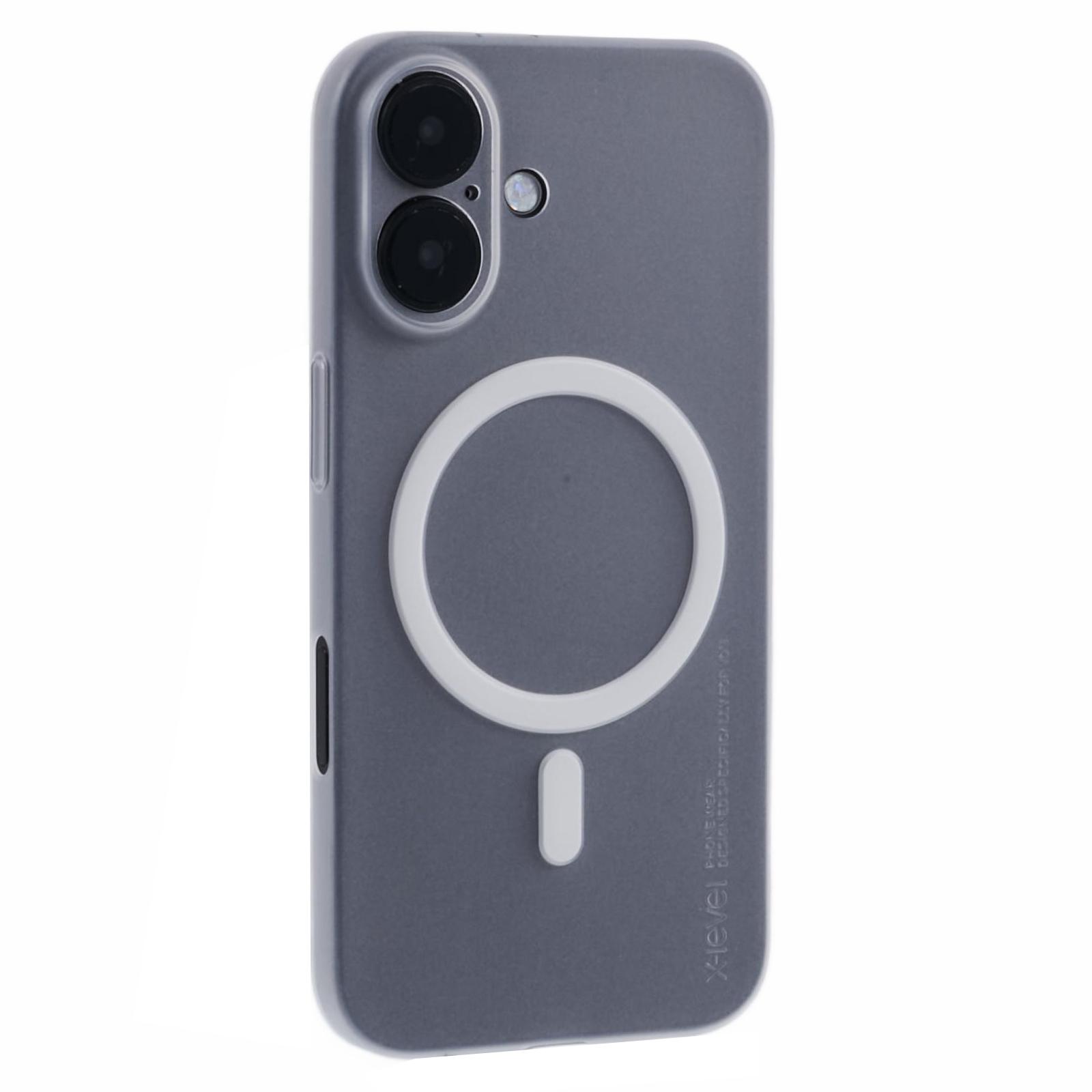 

X-LEVEL For iPhone 16 Case Compatible with MagSafe Hard PP Matte Phone Cover 0.18mm Ultra Thin Transparent
