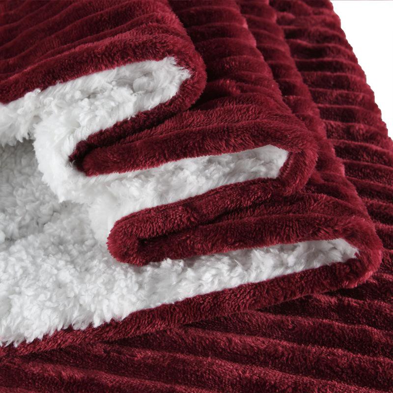 Lambswool Double-Layer Solid Color Flannel Sofa Blanket