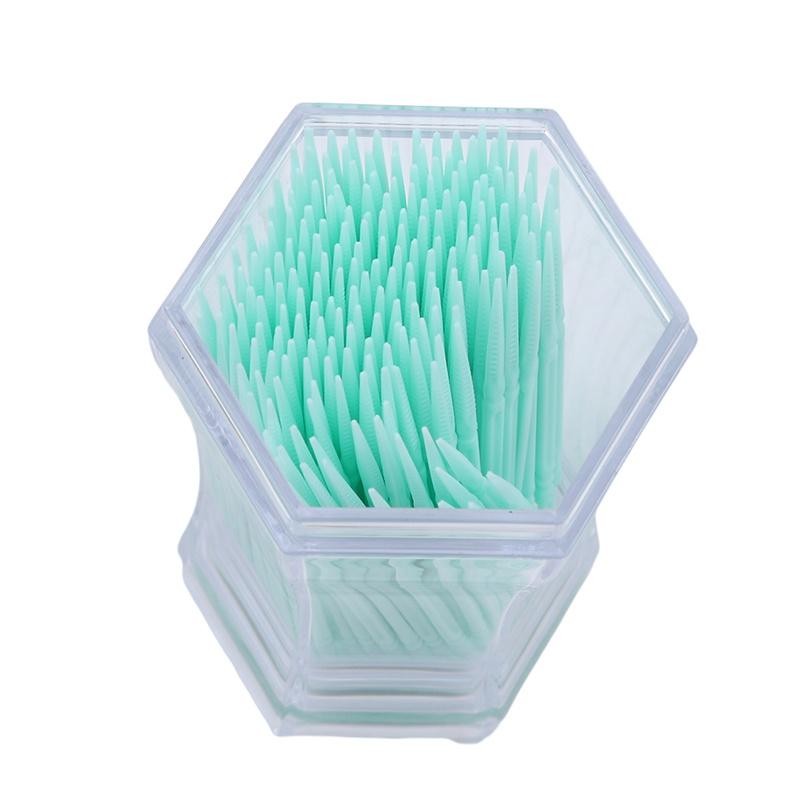 200pcs/set 6.2cm Soft Plastic Double Head Brush Toothpick Oral Care Interdental Brush Toothbrush