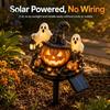 Wodoodporna Lampa Ogrodowa Solarne Dyniowe Światło na Halloween, LED Dekoracja Podwórka z Atmosferą Czarodziejskiej Czapki i Ducha, Zewnętrzna Ścieżka Patio