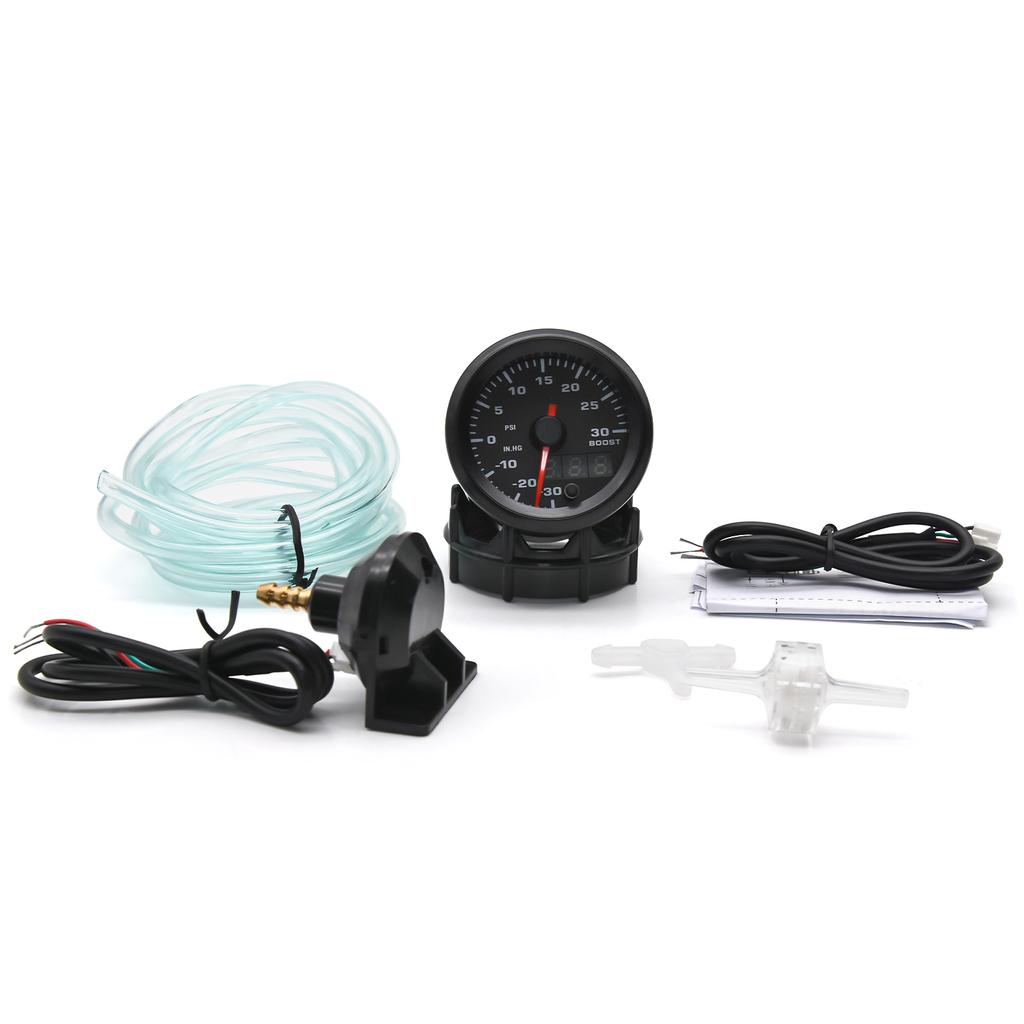 40~140 Celsius Water Temp Oil Temp Oil Press Fuel Volts Oil Press Boost Tacho AFR EGT with Sensor 7 LED Colors Display 2'' 52mm