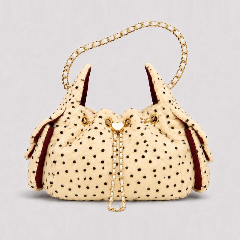 Plush Leopard Print Bucket Bag With