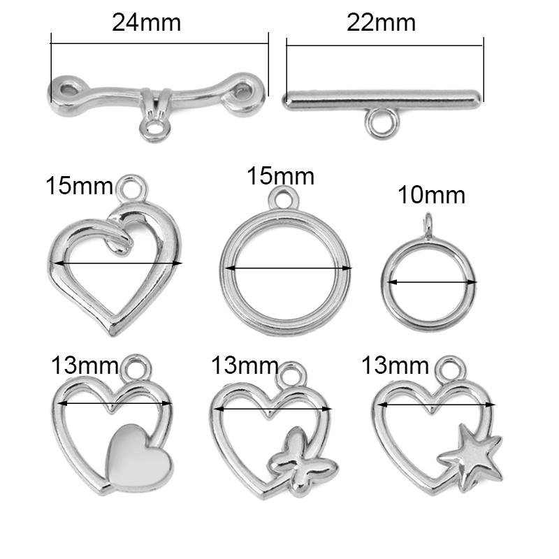 5sets Stainless Steel Toggle OT Clasps Necklace Hooks PVD Never Fade End Connectors For Bracelet Diy Jewelry Making Accessories