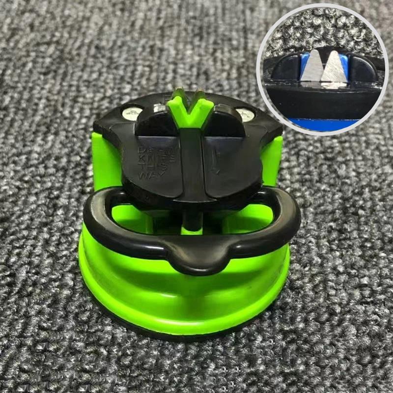 Portable Red Suction Cup Sharpener Tool Suitable Home Kitchen Friut Cut-knife Tool Outdoor Household Sharpener Accessories