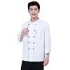 Chef Top Long Sleeves Plus Size Soft Solid Color Stand Collar Dirt Resistant Restaurant Unisex Cardigan Chef Shirt for Work