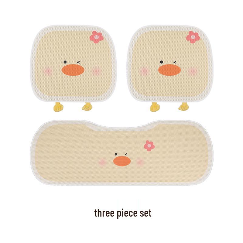 Urocza Kreskówkowa Poduszka na Fotel Samochodowy z Motywem Kaczki dla Mazda 3, Axela, CX30, CX - Letni Wzór z Siatki