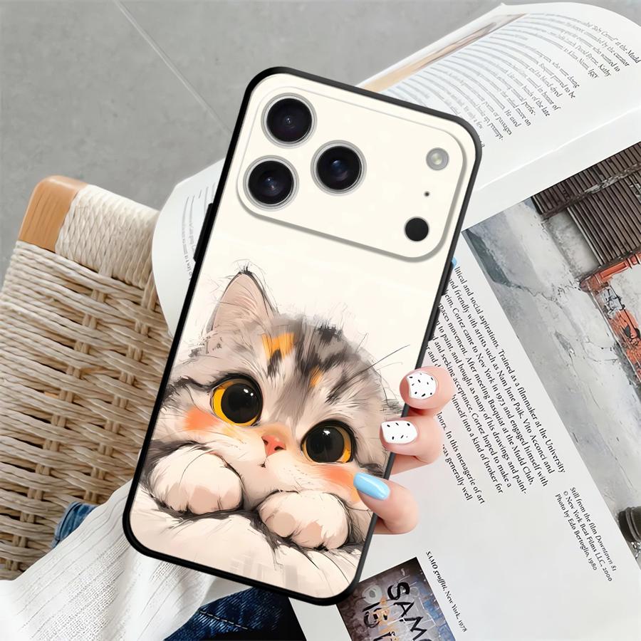 Cartoon Cat Funda Phone Cover Case for Apple iPhone 17 Pro Max 16 12 13 14 15 Pro 7 8 Air XR XS MAX 11
