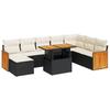 Vidaxl 9-Cz. Meubelset Met Kussens, Zwart, Polyrotan En Acacia