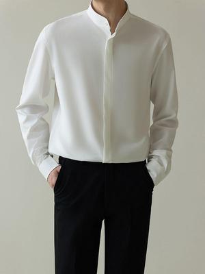 Men's Autumn Lightweight Non-Iron Slim Fit Ice Silk Long-Sleeve Shirt - Korean Style Trend