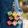 Schlüsselanhänger-Anhänger 3D-gedruckte Sushi-Box Fidget Clicker, 4 Fächer Bento Finger Clicker mit Perlenkette, Druckknopf-Spielzeug Rucksack-Anhänger zur Stressbewältigung