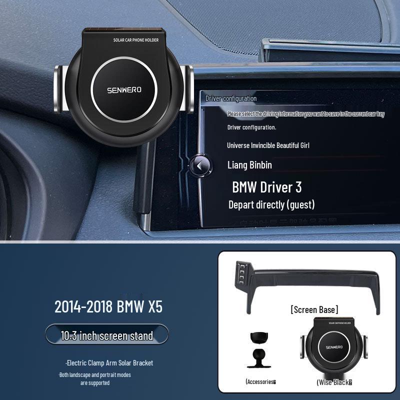 Soporte de teléfono con carga inalámbrica para BMW X5 (2014-2023) con Navegación de Modelo de Pantalla.