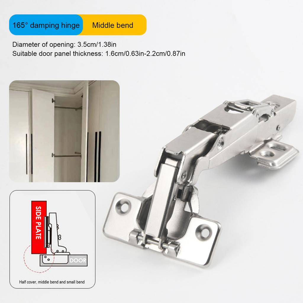 165 180 Degree Hydraulic Soft Close Hinge Cabinet Door Hinge Corner Dampener for Kitchen Wardrobe Silent Damping Installation