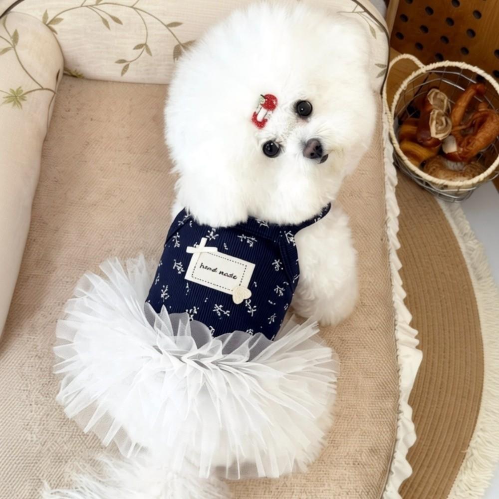 Small Flowers Puppy Tutu Dress Korean Style Pet Apparel New Dog Princess Dress for Kittens