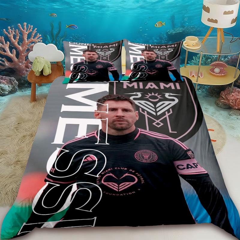 

Duvet Covers stylish Messi-print bedding set includes a duvet cover and comforter, suitable for teenagers, children 135x200cm