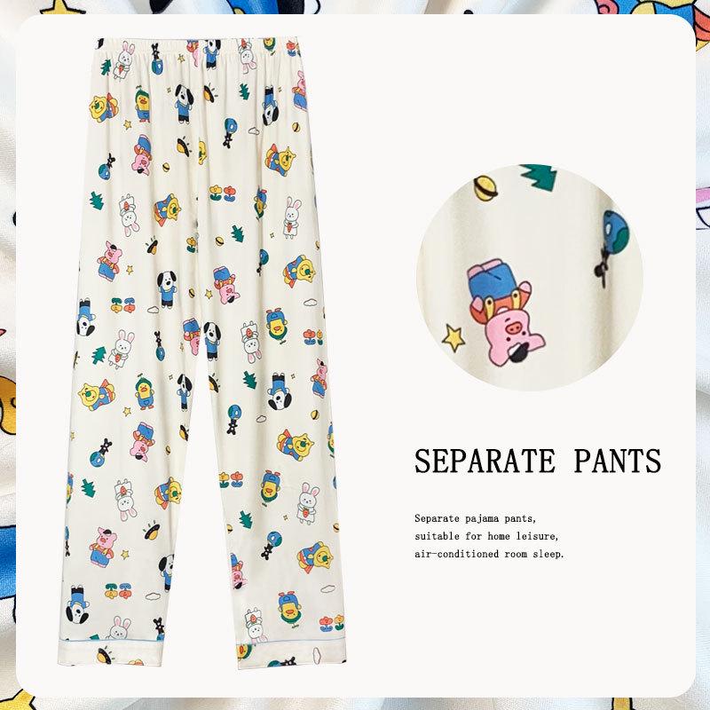 Women's Korean-Style Loose Pajama Pants - Imitation Cotton, Spring/Autumn