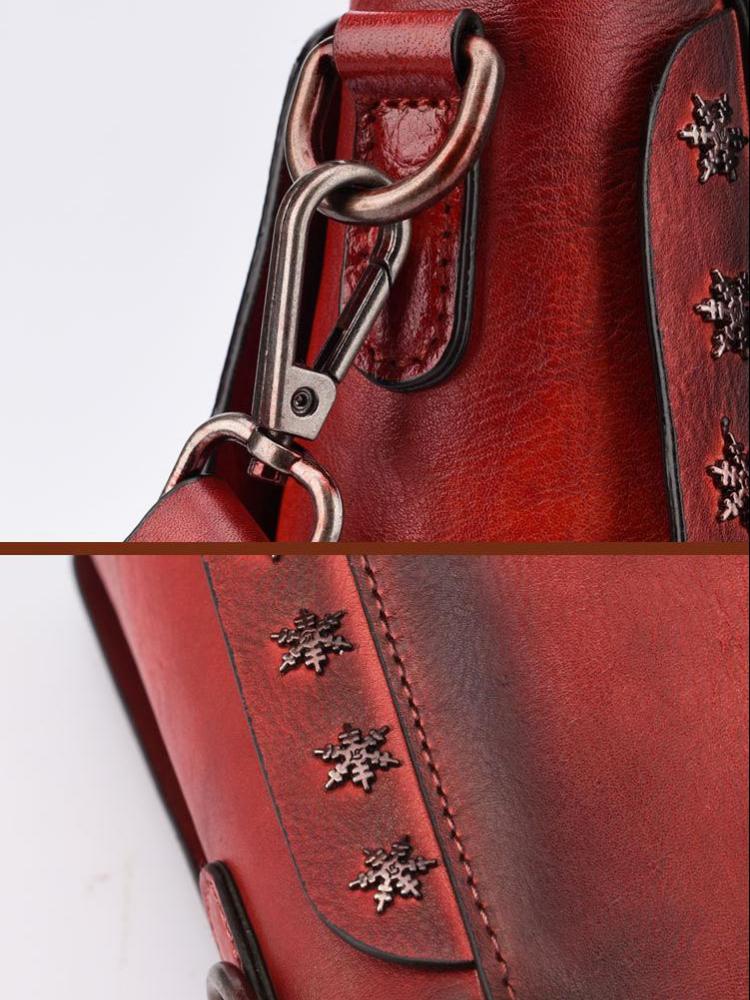 Женская сумка Johnature из натуральной кожи в стиле ретро — фото 9